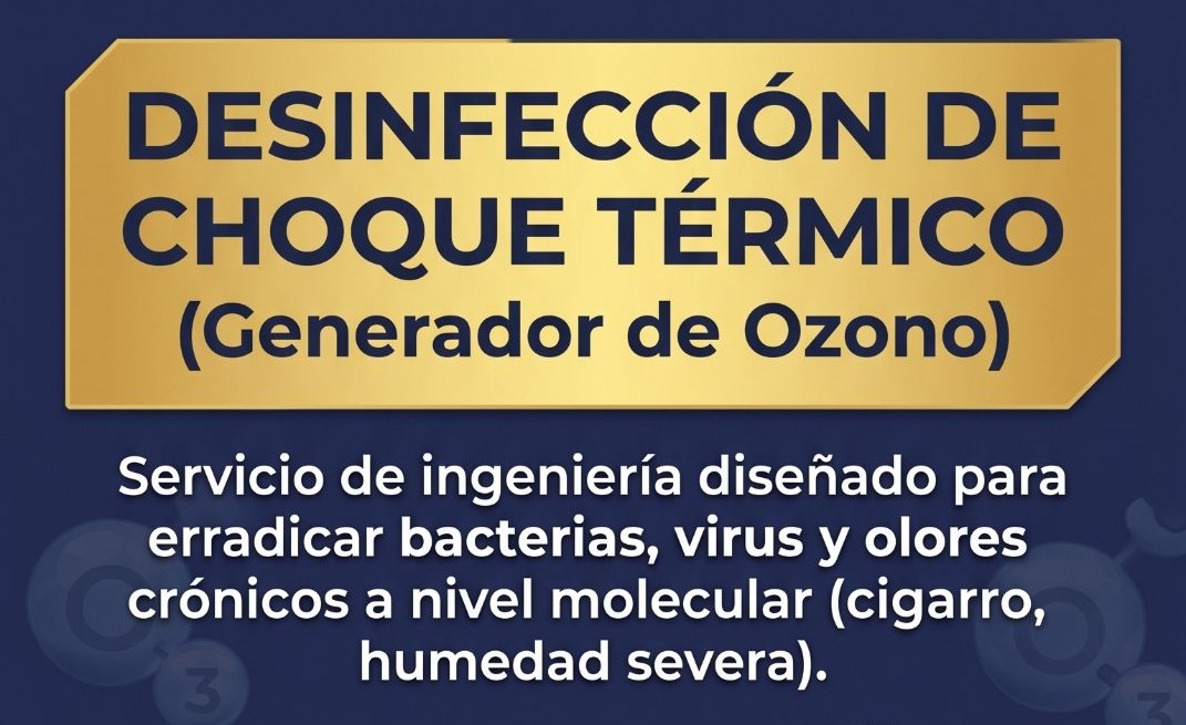 Desinfección de choque térmico con generador de ozono